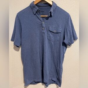 Kuhl Wildfibre 100% Organic Cotton Polo Shortsleeve Heather Blue Size Small